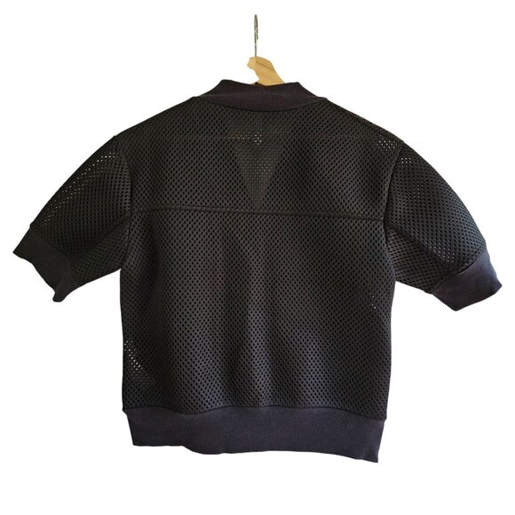 Fabletics Black Mesh Zip-Up Short-Sleeve Jacket Casual Athleisure Wear, Size XL - Picture 2 of 8